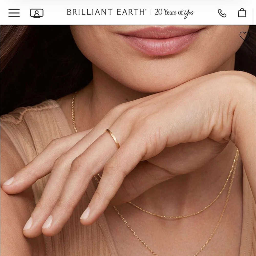 solid 18k italian yellow gold stackable ring simple dainty solid gold band ring - Picture 2 of 16